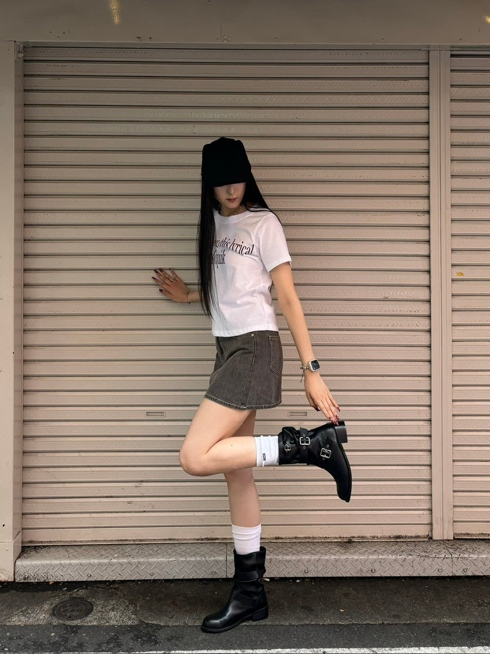 受注制【OaKS】cropped lettering t-shirt (3color)