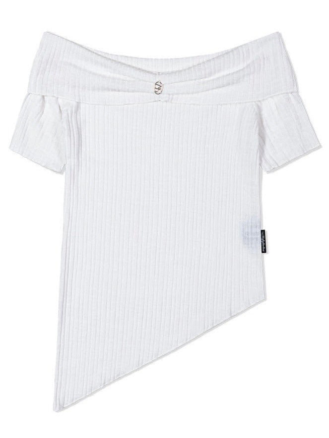 【Uglyshadow】UNBALANCED KNIT OFF SHOULDER