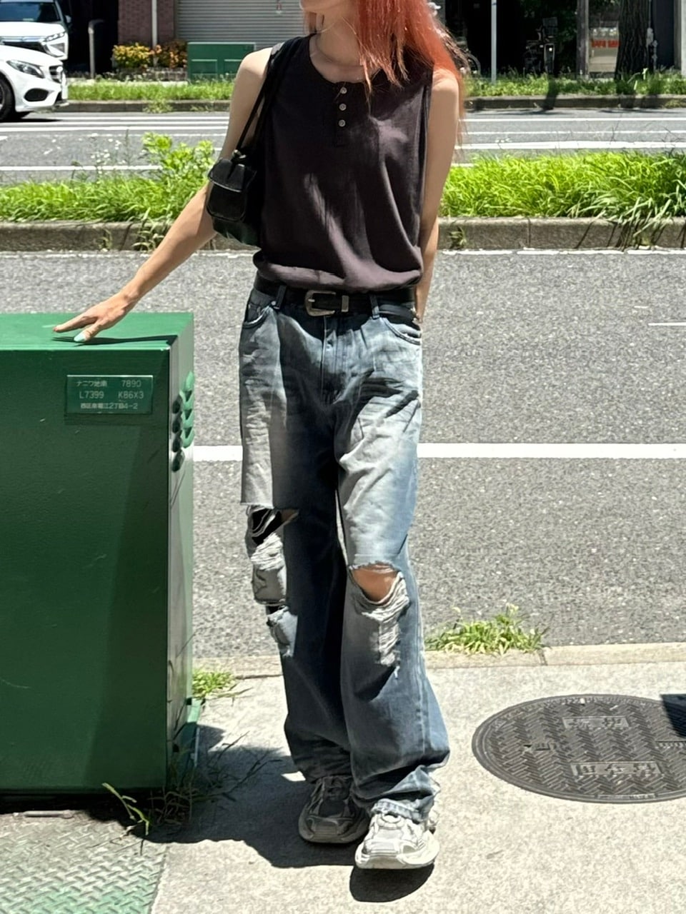 【Chikashitsu +】henry neck sleeveless (3color) / 【チカシツプラス】ヘンリーネックタンクトップ