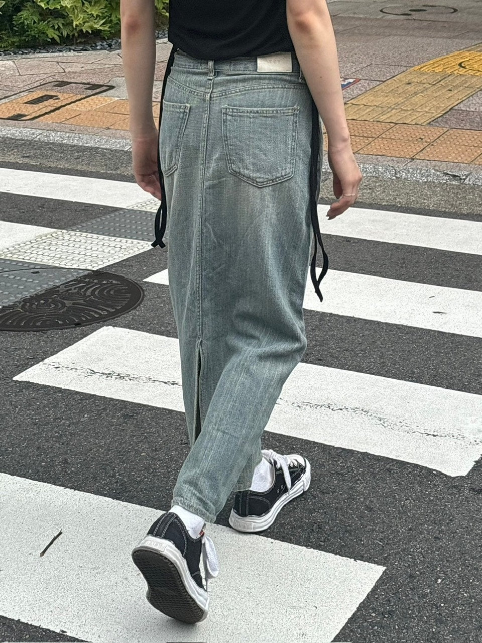 受注制【OaKS】maxi denim long skirt (2color)