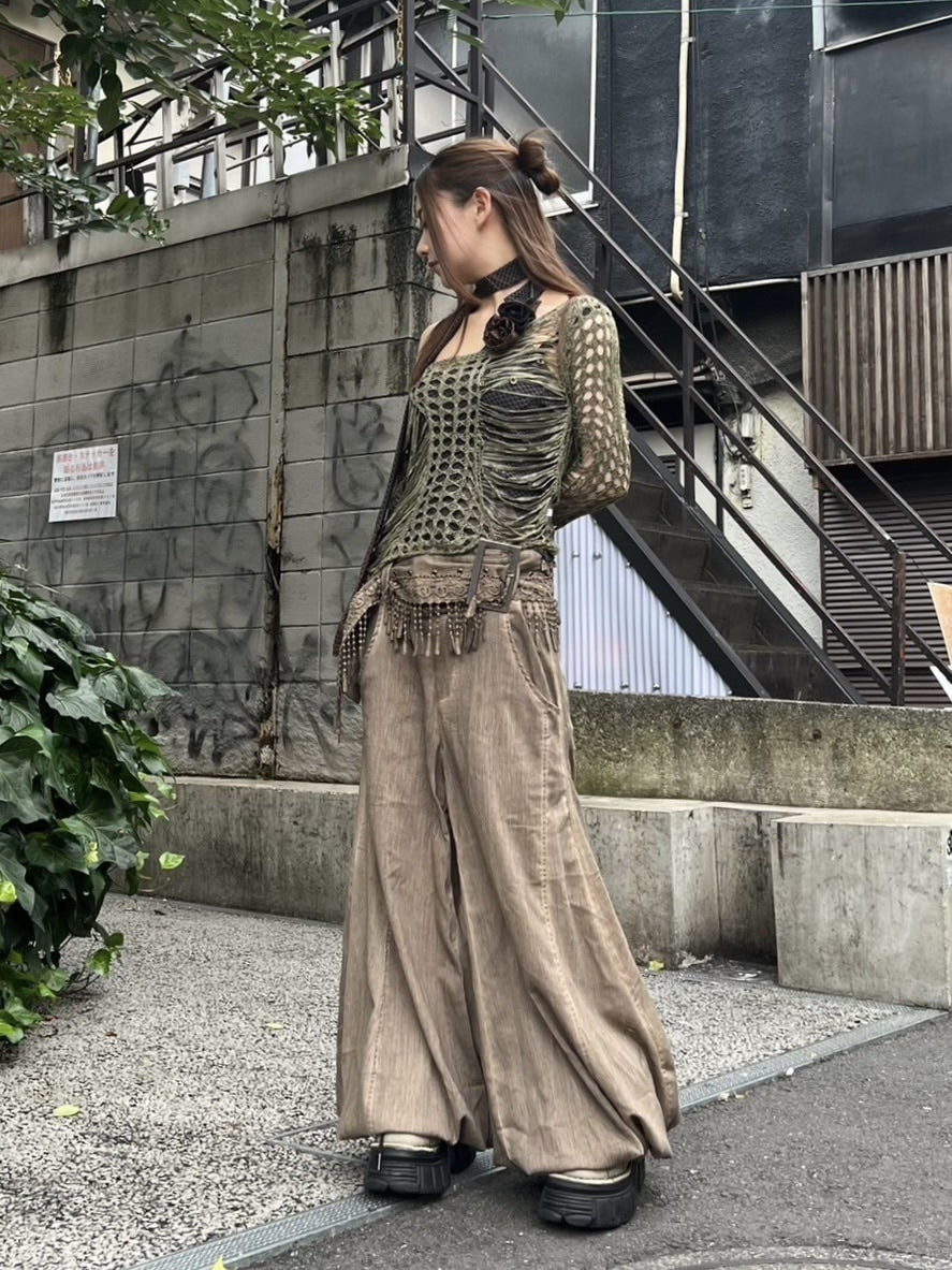 受注制【Never mind the XU】damage summer knit (3color)