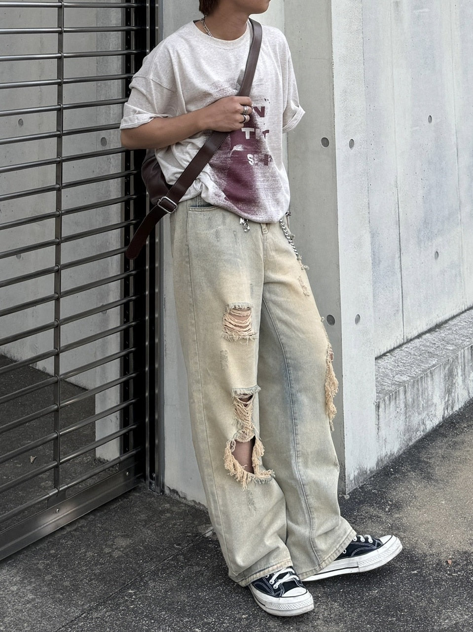 受注制【RENOL】damage denim pants