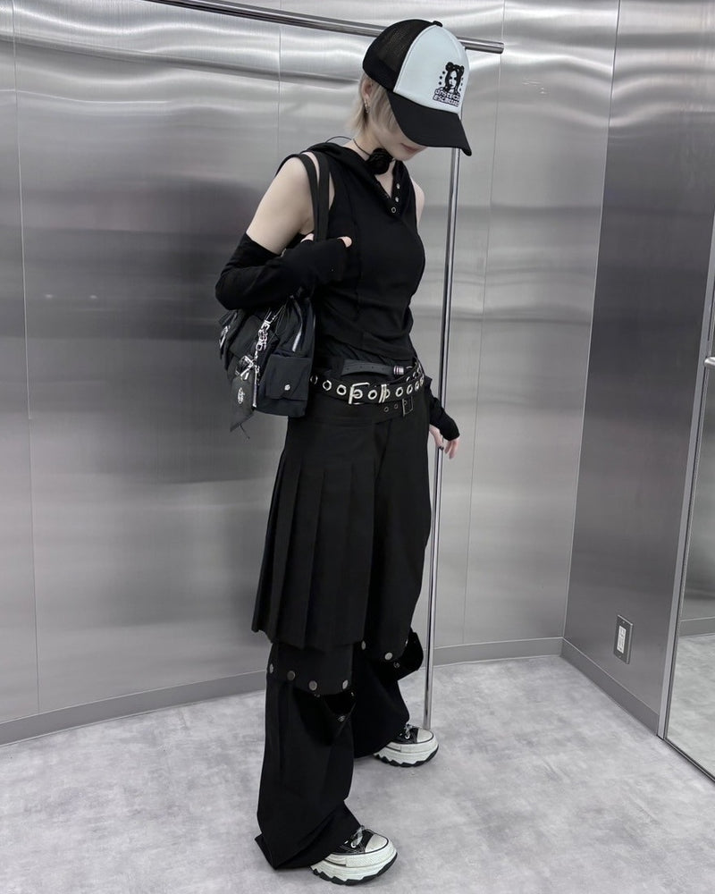 受注制【nmtc +】simple sleeveless hoodie (3color)