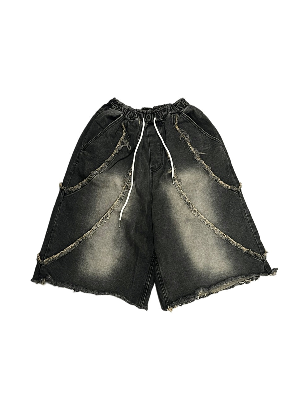 受注制【Never mind the XU】line denim half pants (2color)