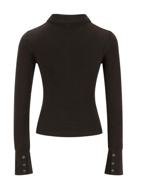 【ARISEISM】Knit Long Sleeve Polo