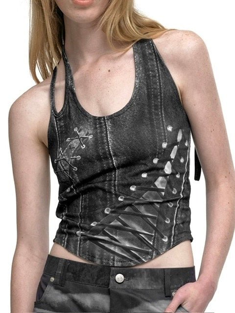 【NACHE】RACE UP PRINTED SLEEVELESS