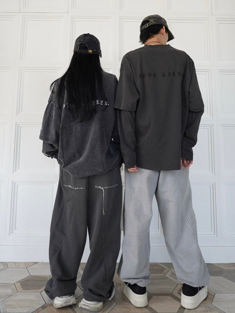 【LOVE KILLER】Killer heart barbed wire layered Long T