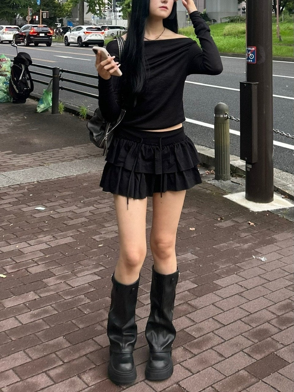 受注制【oaks】sweat frill mini skirt (3color) / 【オークス】スウェットフリルミニスカート