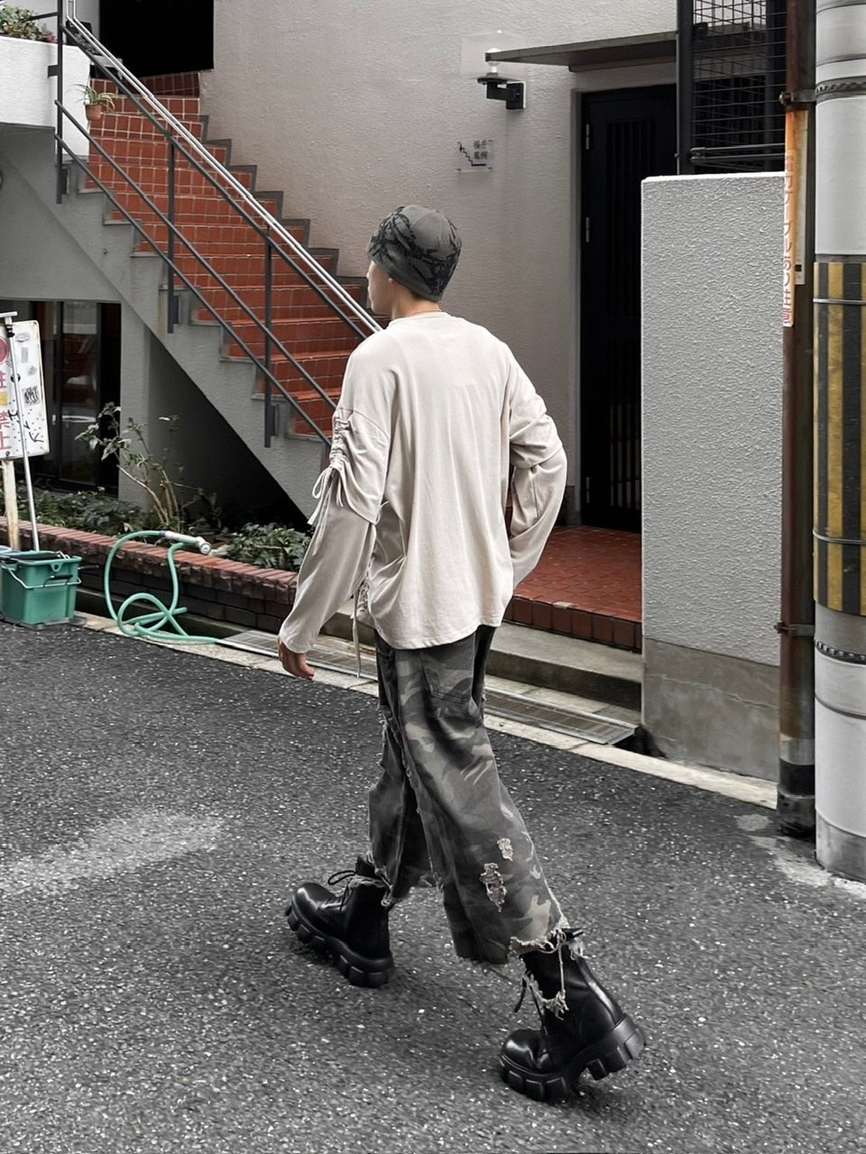 受注制【oaks】oversized shirring layered long sleeve (3color)