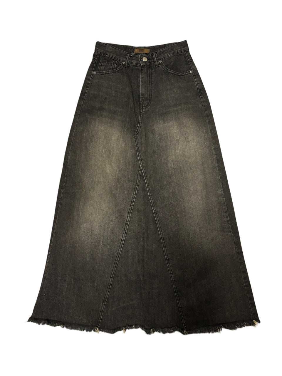 受注制【oaks】vintage wash denim maxi skirt (2color)