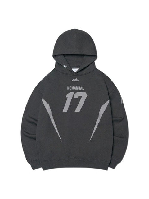 【NOMANUAL】17 FOOTBALL HOODIE / 【ノーマニュアル】ロゴプリント長袖パーカー