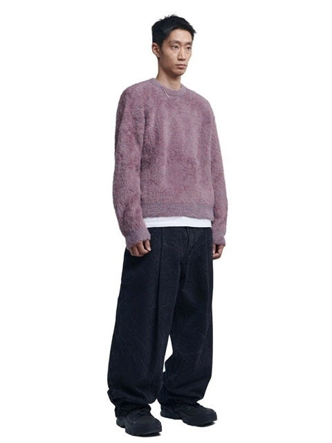 【NOMANUAL】CROPPED HAIRY KNIT 2 / 【ノーマニュアル】クロップドヘアリー長袖ニット