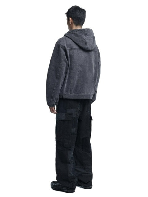 【NOMANUAL】W.D HOODED ZIP-UP JACKET / 【ノーマニュアル】フードジップアップ長袖パーカーミリタリージャケット