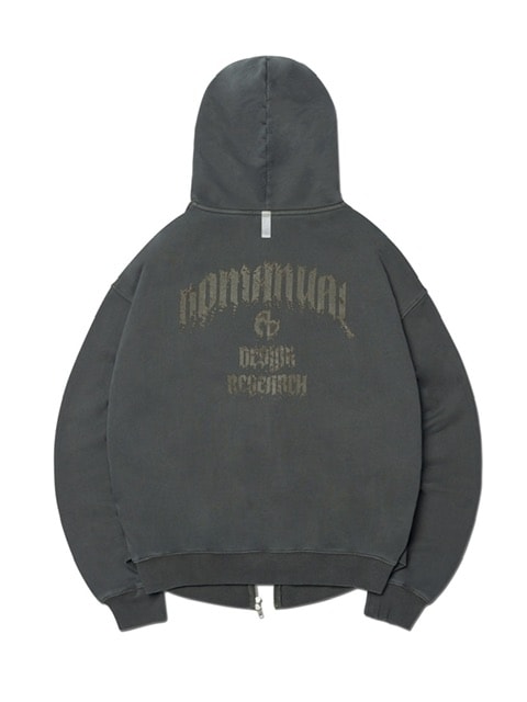 【NOMANUAL】OVERDYED LAYER HOODED ZIP-UP / 【ノーマニュアル】オーバーダイドレイヤージップアップ長袖パーカー