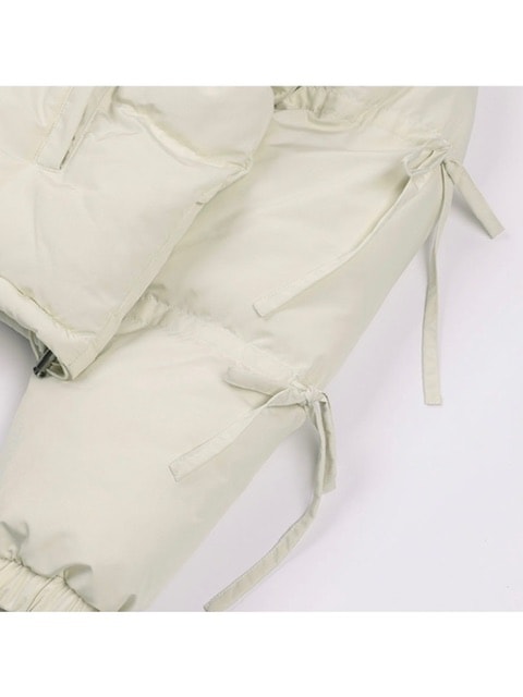 【FANCY CLUB】RIBBON COLLAR SHORT PUFFER