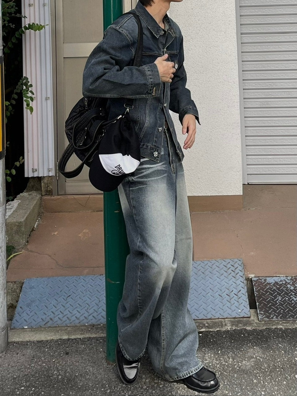 受注制【Chikashitsu +】vintage wash denim jacket 2 (2color)