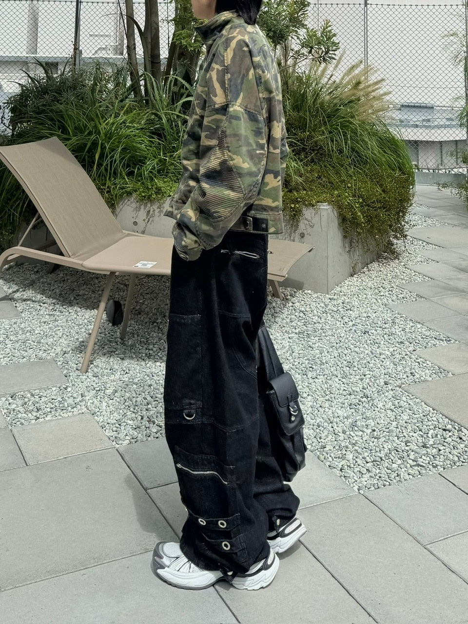 受注制【Chikashitsu +】steel ring denim cargo pants