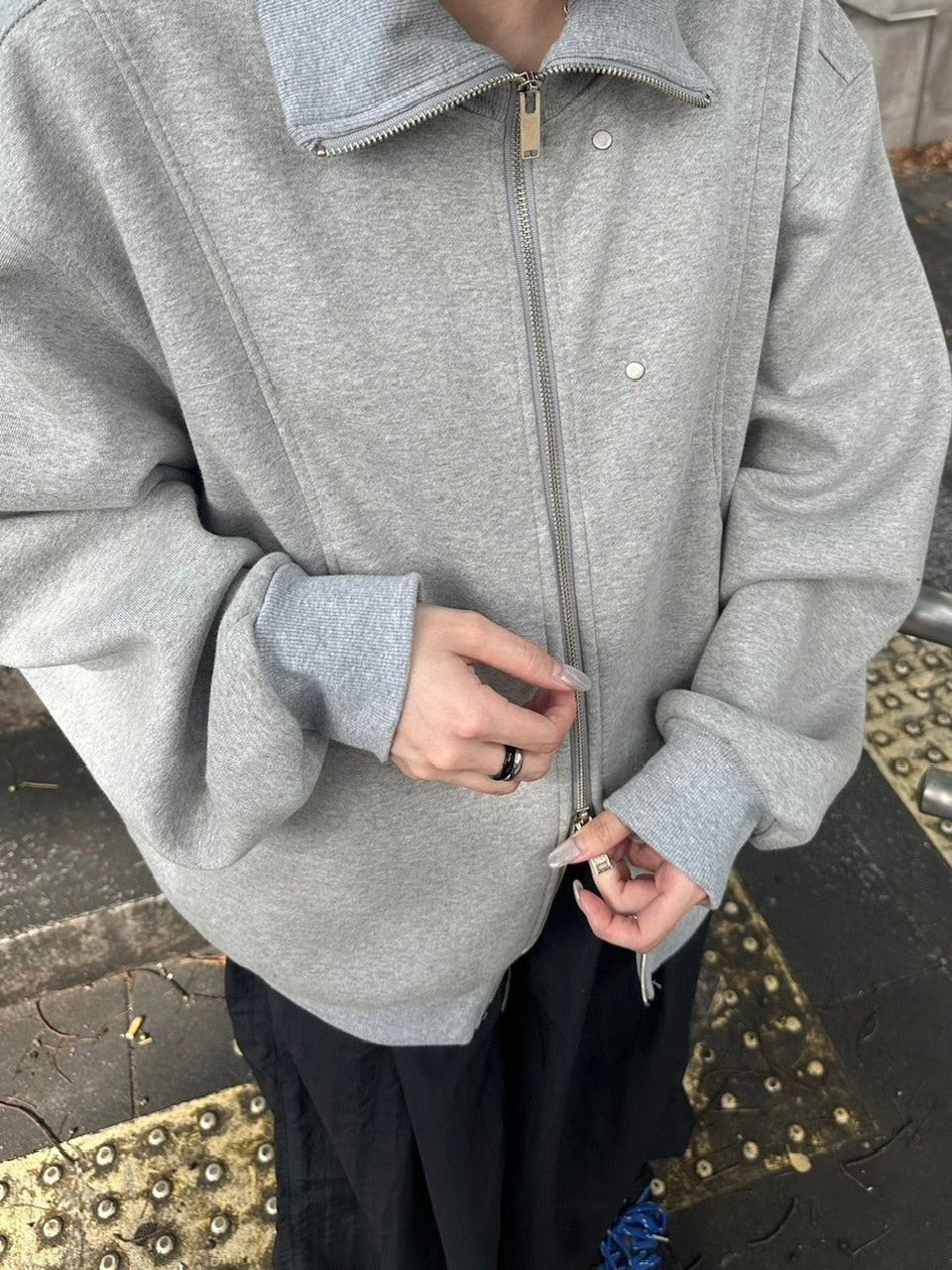 受注制【youll】high neck zip up sweat (2color)