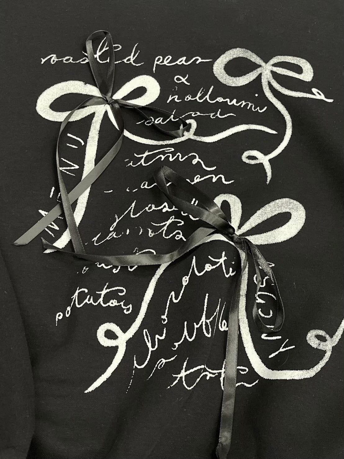 受注制【nmtc +】ribbon design sweat shirts (2color) / 【エヌエムティーシープラス】リボンデザイン長袖スウェット