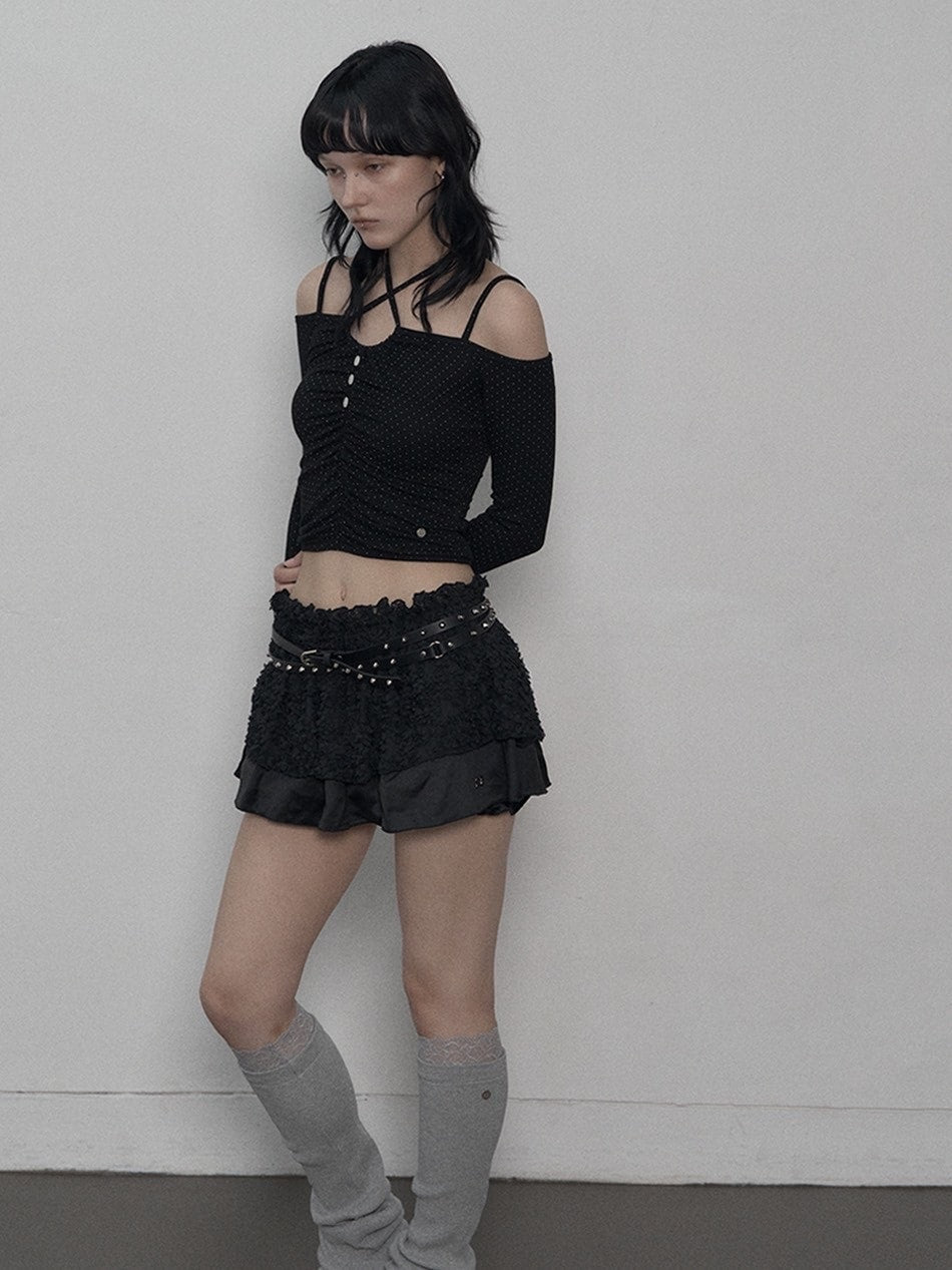 【SETUP-EXE】DOT OFF-SHOULDER TOP