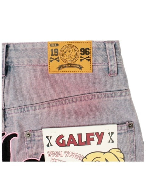【GALFY】骨骨カラーデニムパンツ