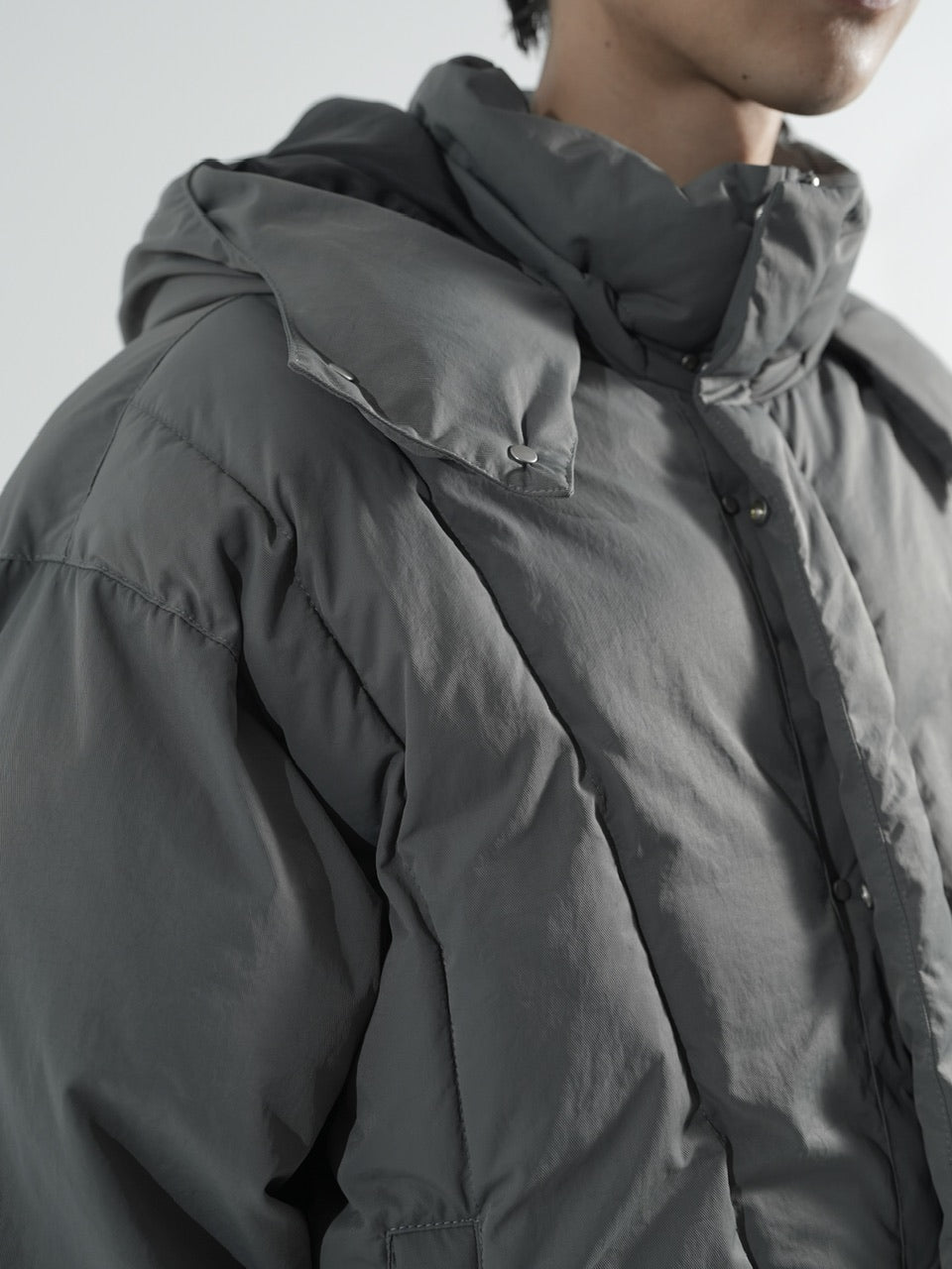 【CS】2way cropped puffer jacket (charcoal)