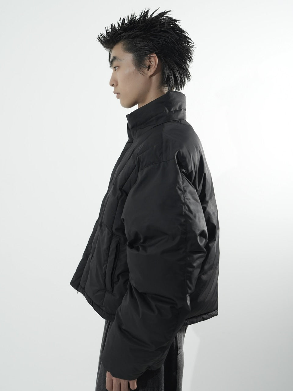 【CS】2way cropped puffer jacket (black)