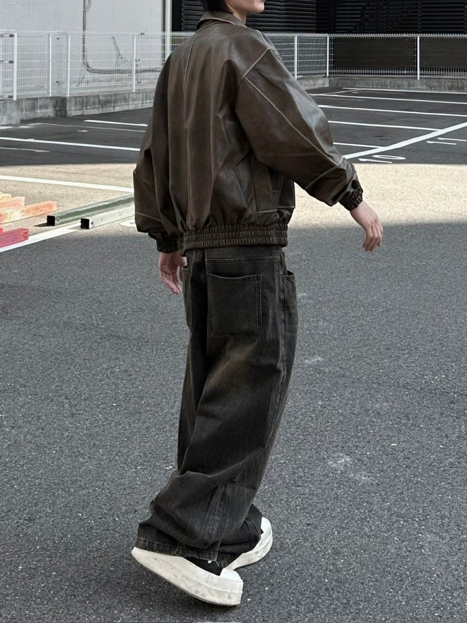 大阪店WEB限定受注制【Chikashitsu +】washing vegan leather jacket (2color)