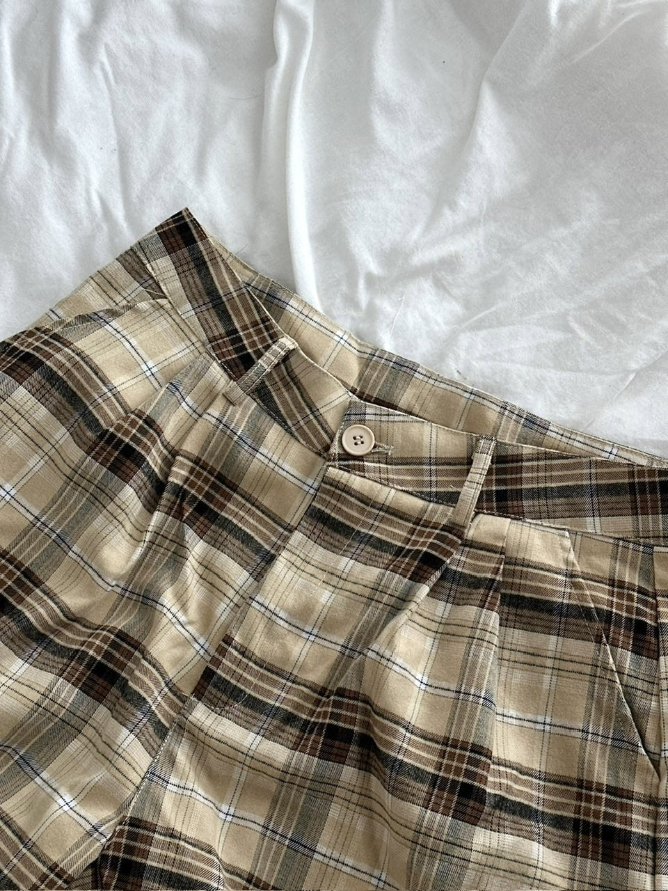 国際配送【LUV CODE】check wide cargo pants