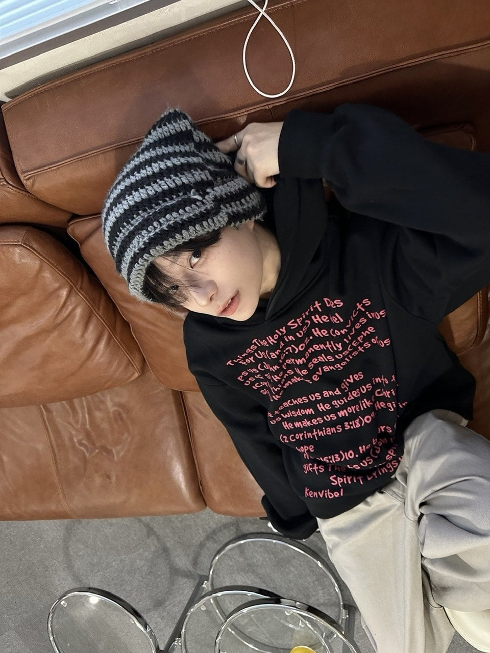 【LUV CODE】lettering hoodie (2color)