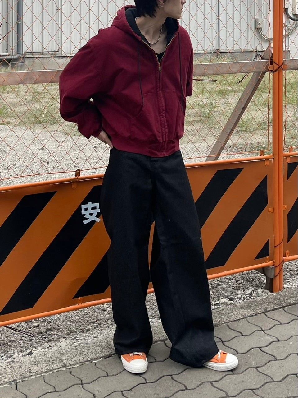 受注制【Chikashitsu +】cropped hooded work blouson (2color) / 【チカシツプラス】クロップドフードジップアップパーカーワーク長袖ブルゾン