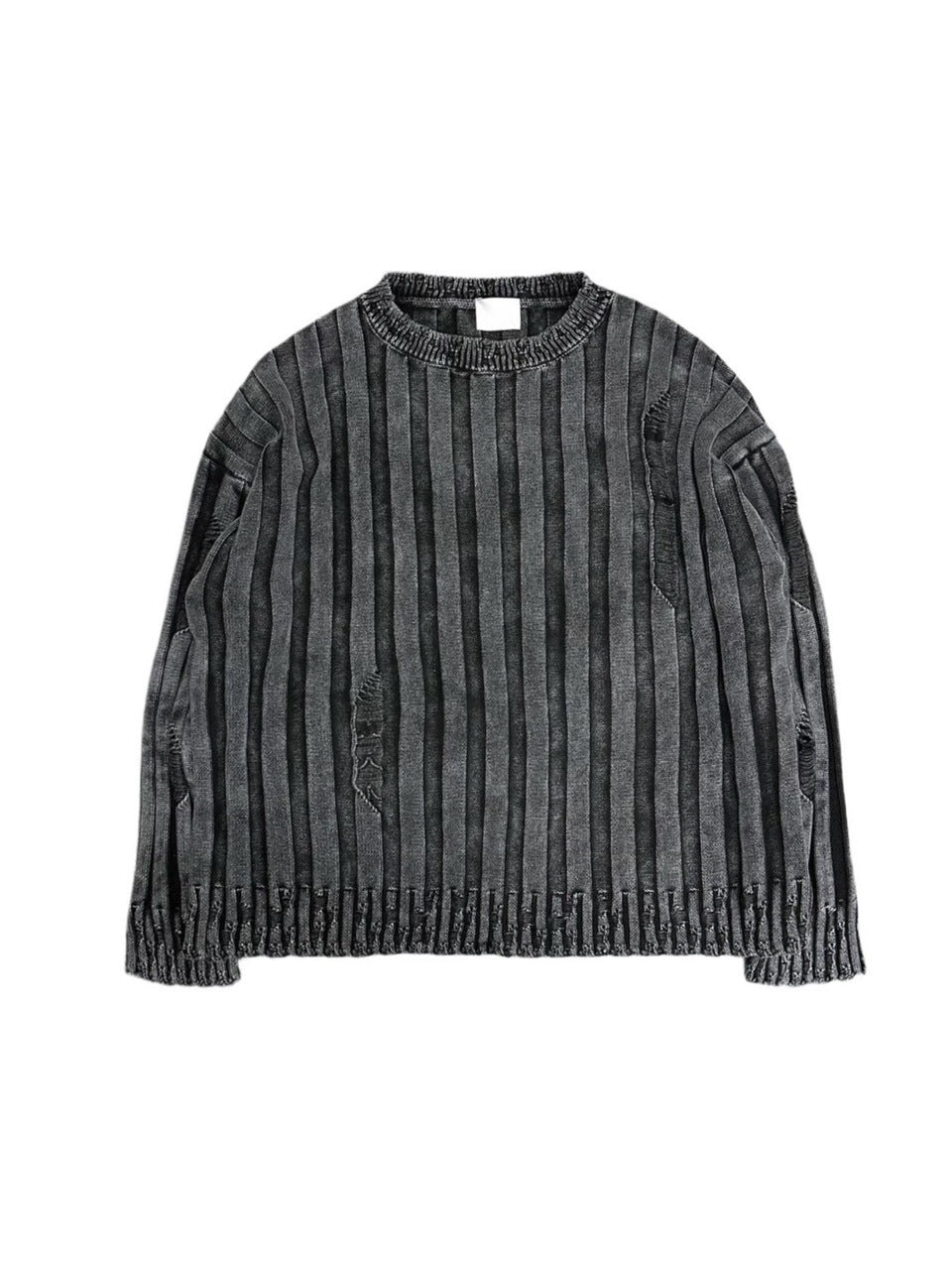 受注制【Never mind the XU】dyeing damage knit (2color) / 【ネバーマインドザエックスユー】ダメージ長袖ニット