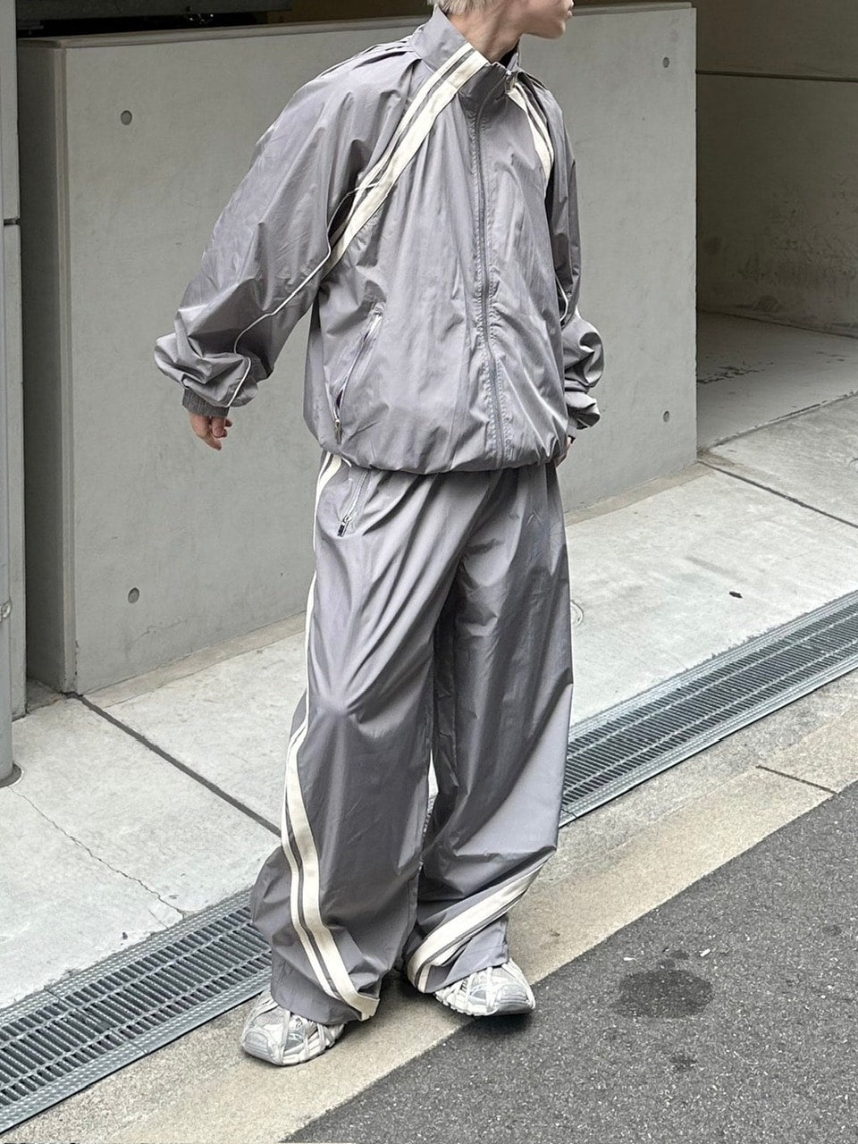 受注制【Chikashitsu +】set up line track jacket (2color) / 【チカシツプラス】セットアップサイドライントラック長袖ジャケットブルゾン