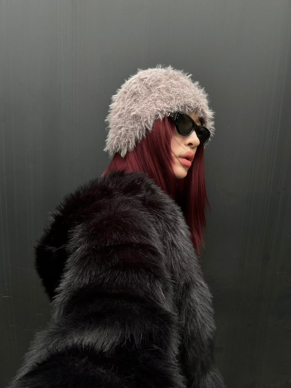 受注制【Chikashitsu +】volume fur beanie (4color)