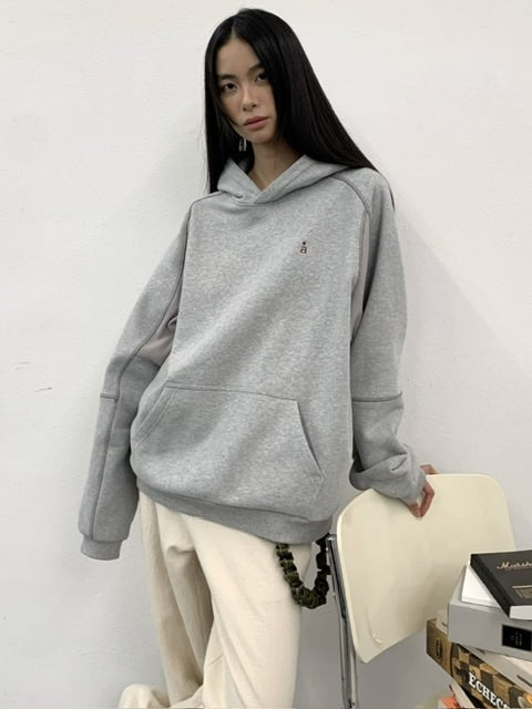 【ARCH by ROARINGWILD】Patchwork Fleece Hooded Sweatshirt