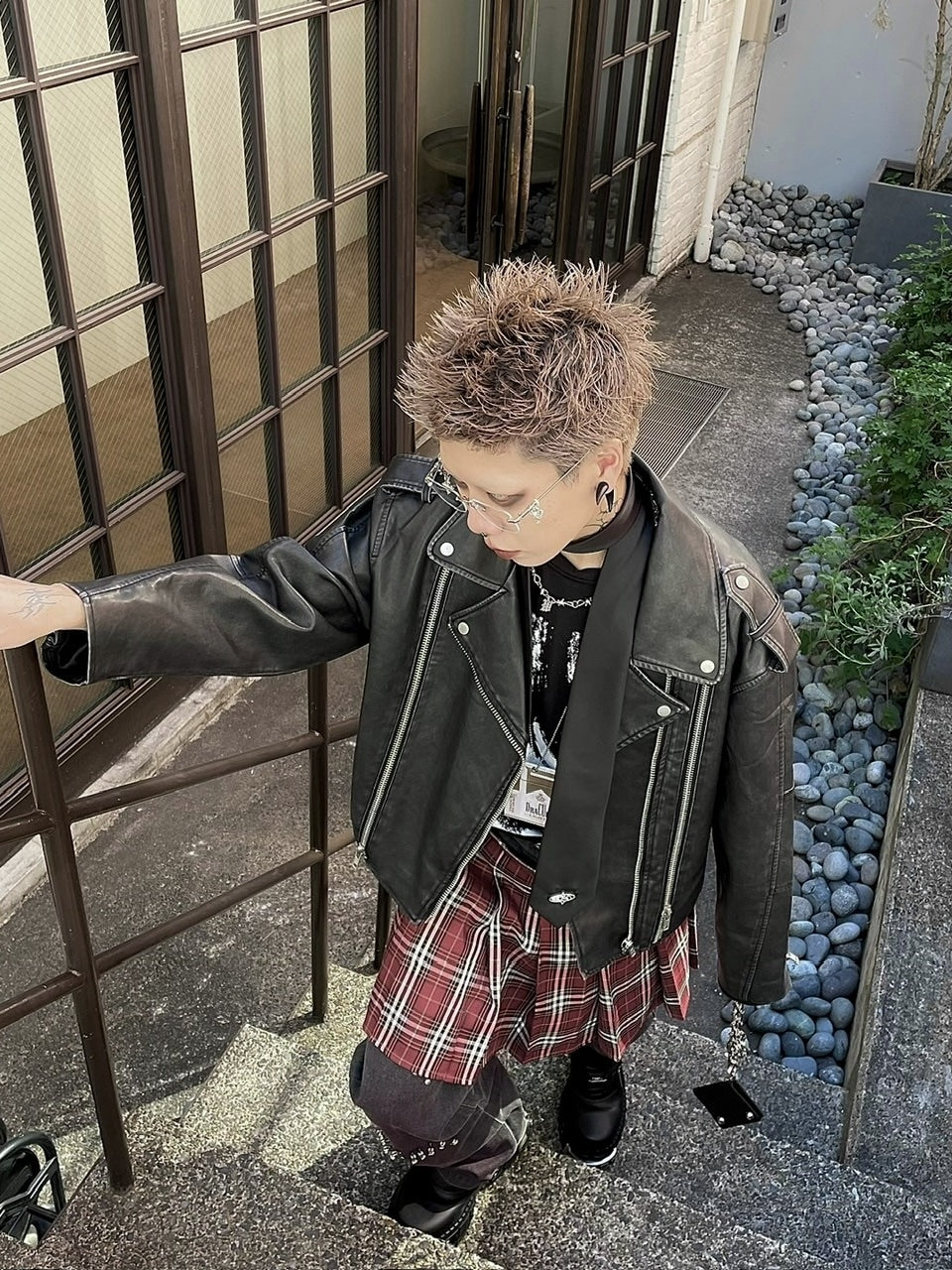 受注制【Never mind the XU】washed leather jacket