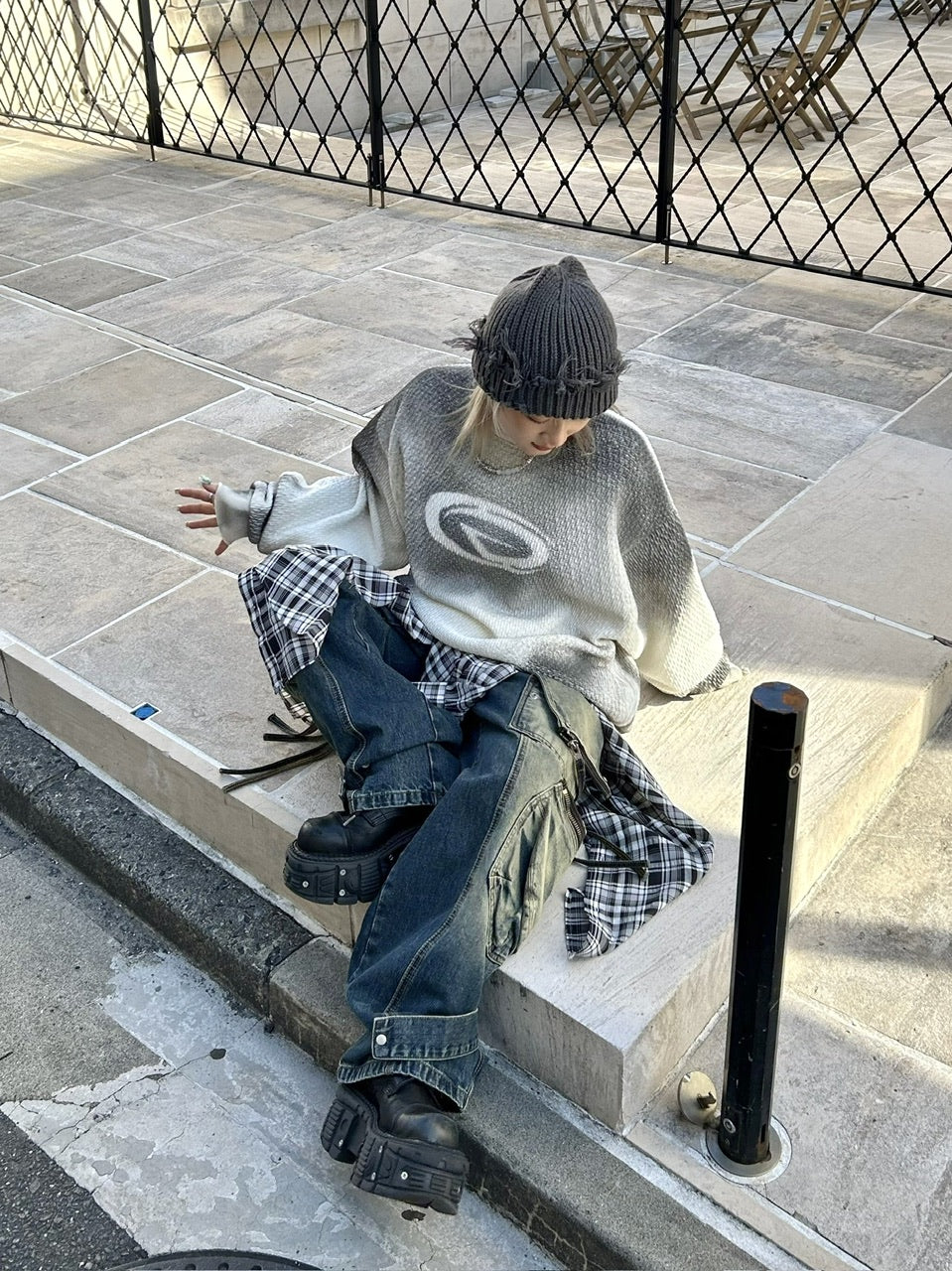 受注制【Never mind the XU】damage beanie (2color)