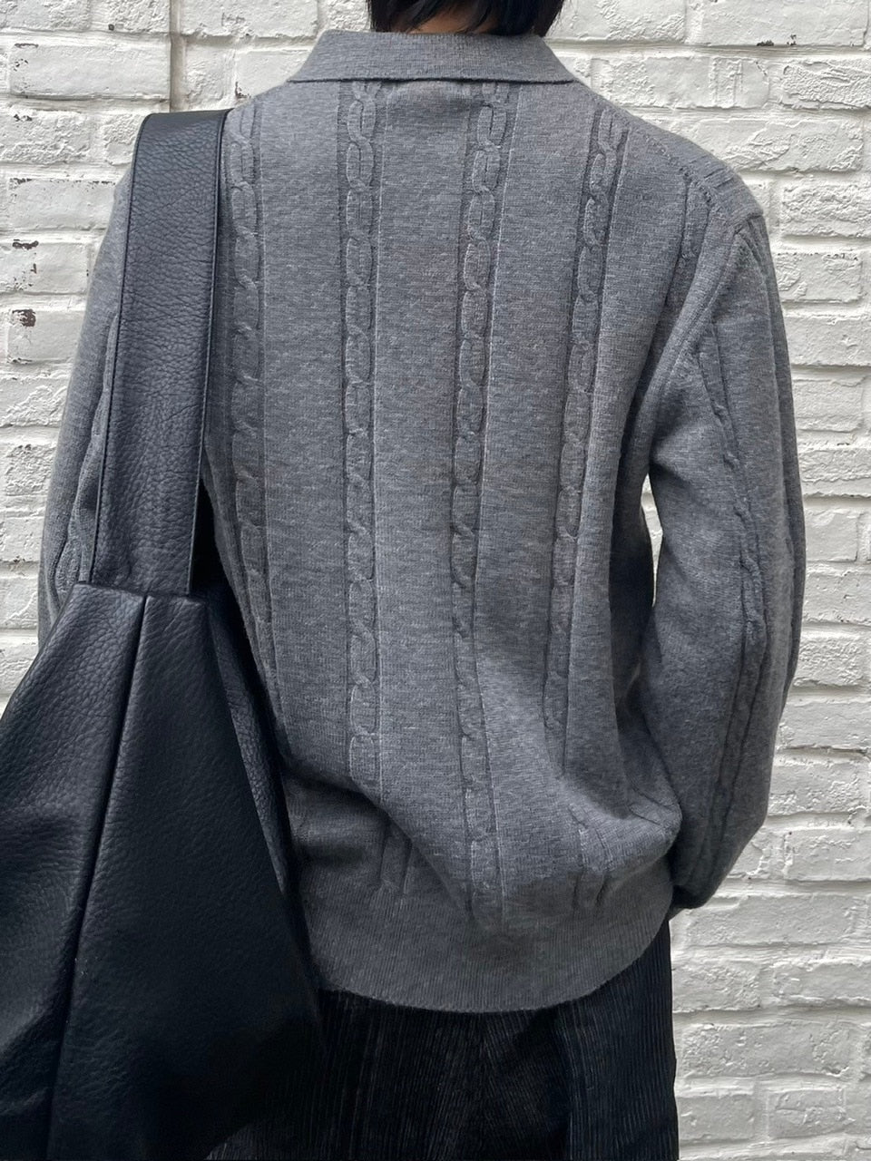 受注制【Chikashitsu +】cable lib knit cardigan (3color)