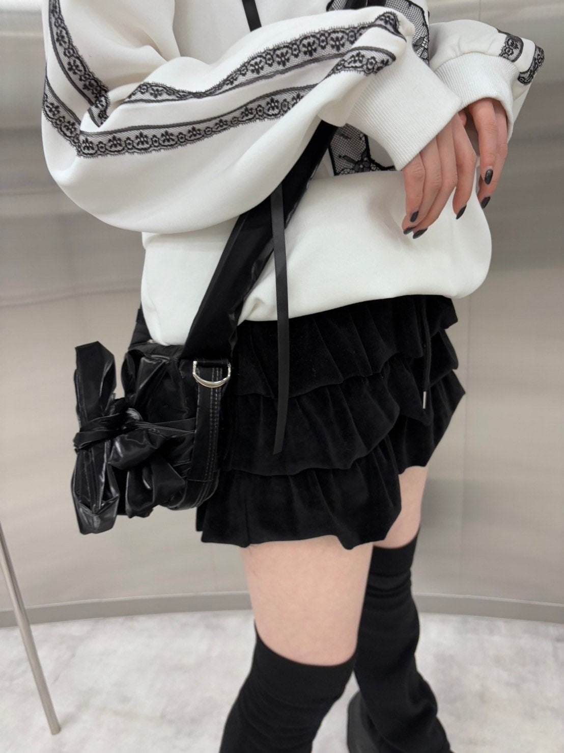 受注制【nmtc +】velours frill skirt (4color)
