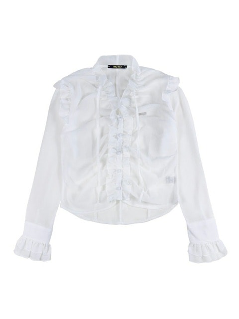 【HOLY NUMBER 7】lace ruffle strap blouse