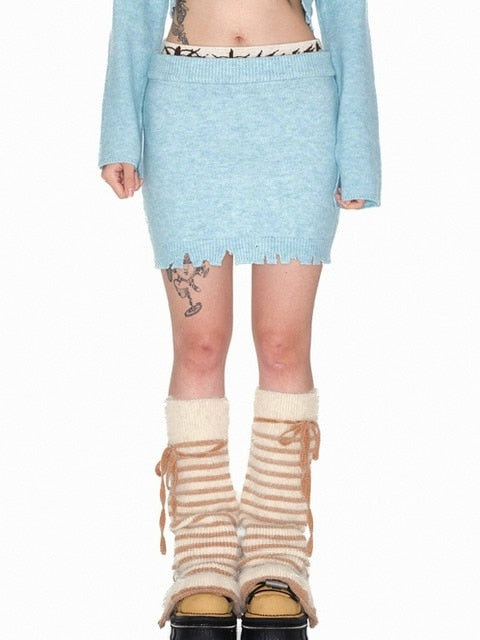 【YOUTHBATH】Damage band mini skirt