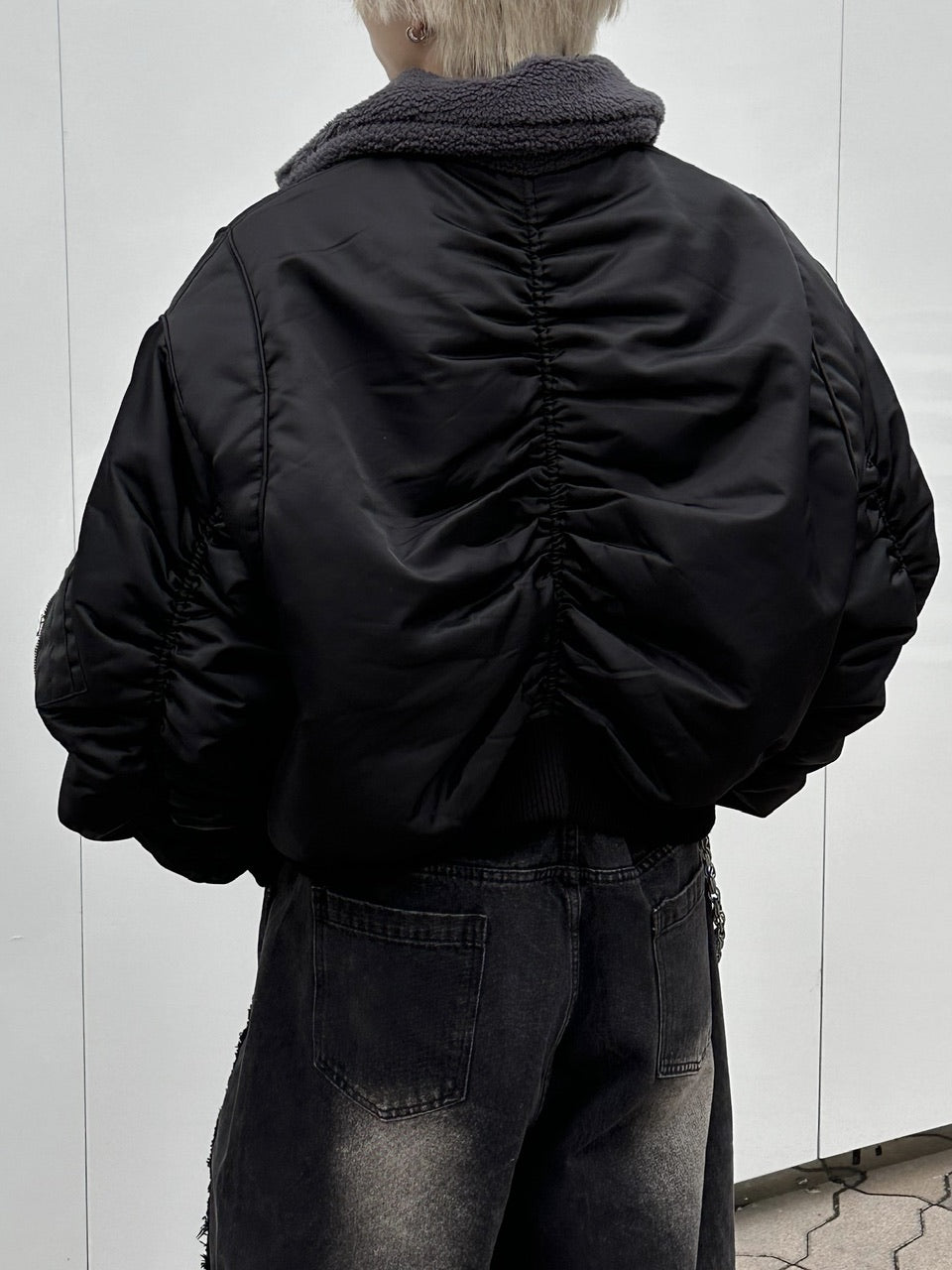 大阪店WEB限定【Chikashitsu +】cropped mustang bomber jacket