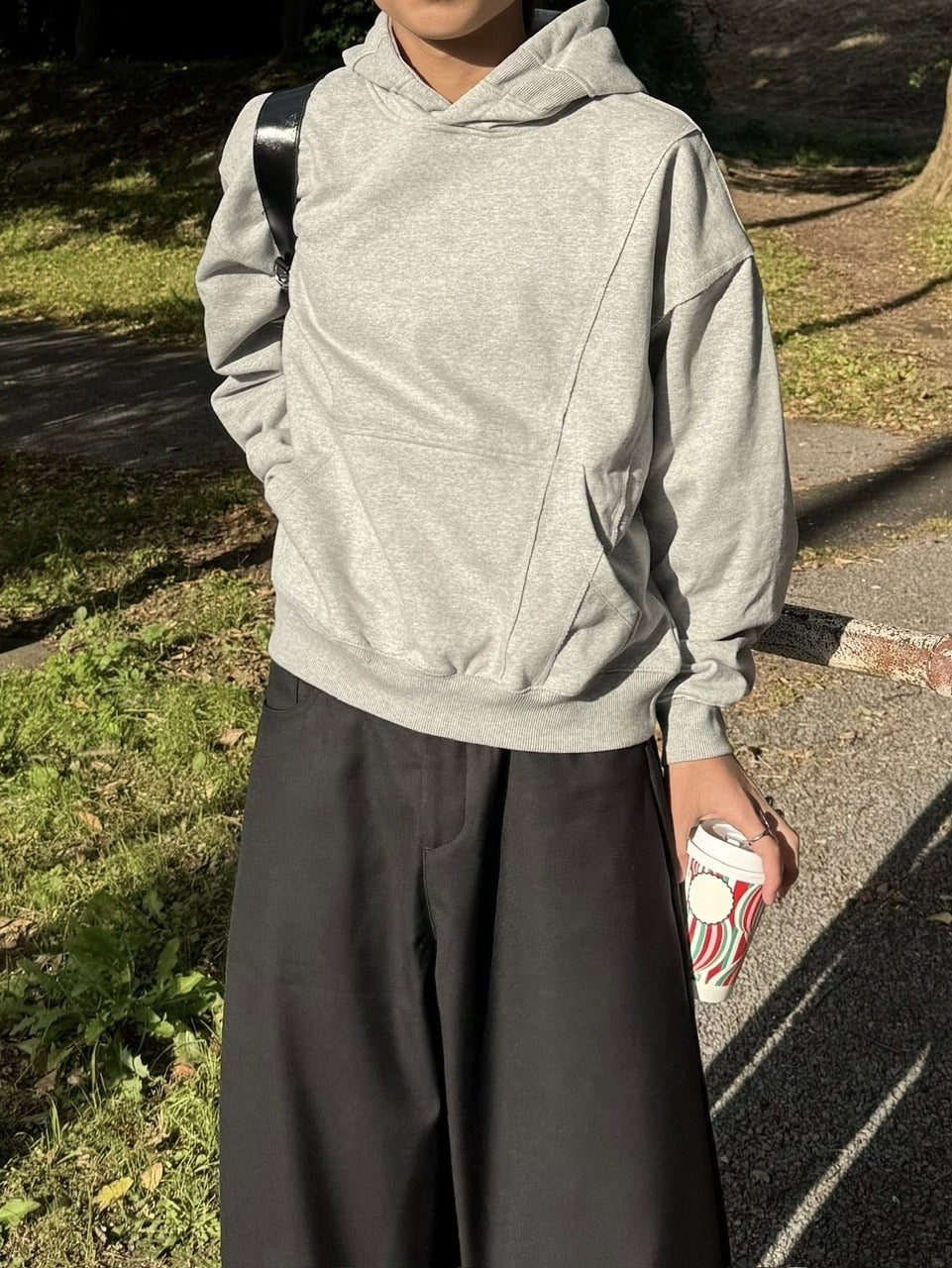 国際配送【RENOL】design cropped hoodie (2color)