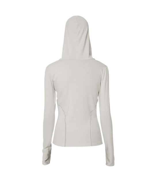 【FLAREUP】Button Up Lace Hoodie / 【フレアアップ】ボタンアップレースフードロングTシャツ