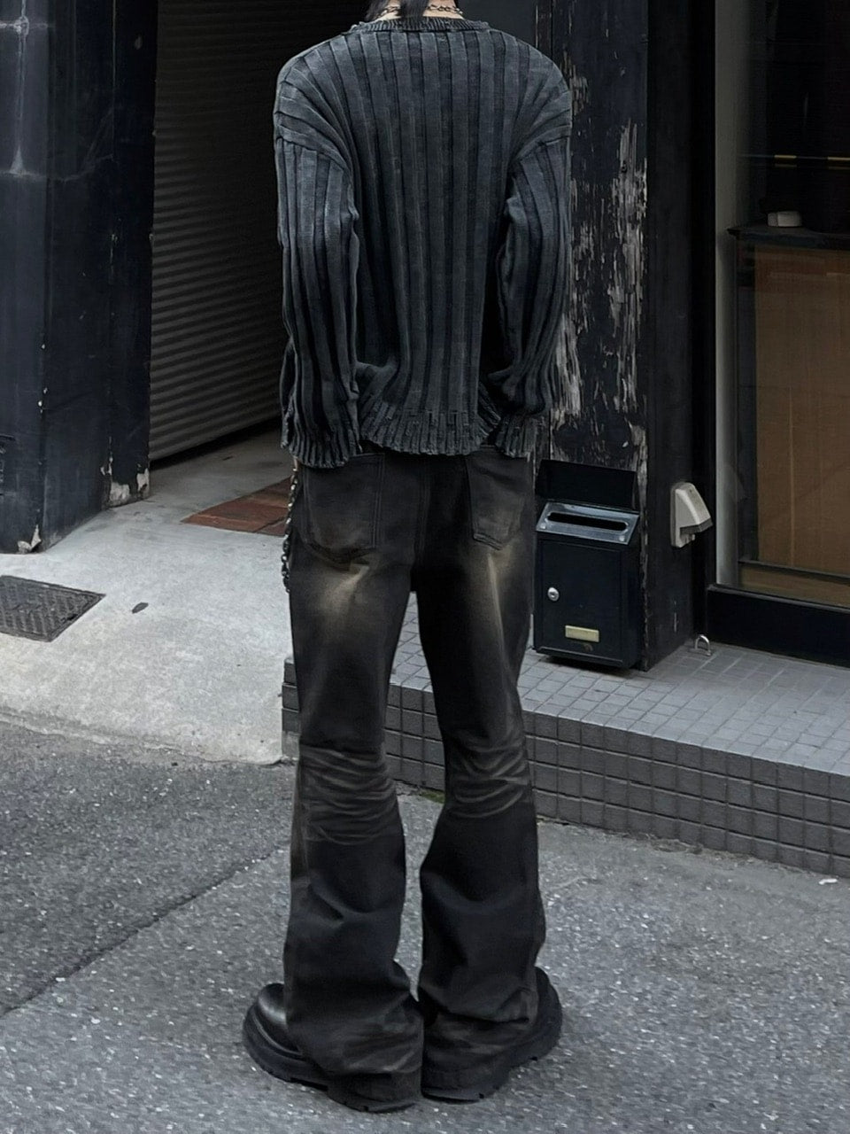 受注制【Chikashitsu +】dirty washing rib knit (2color)