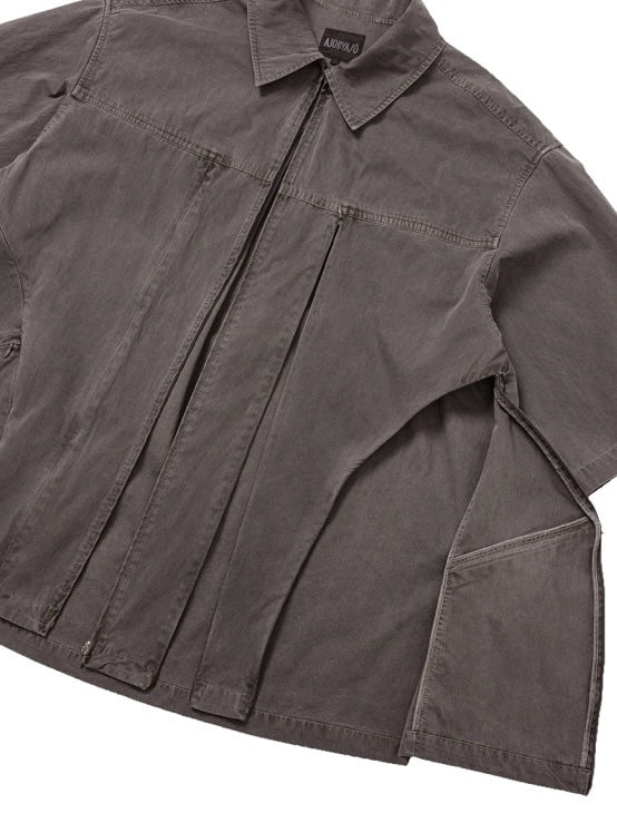 【AJOBYAJO】Paneled Zip-Up Shirt