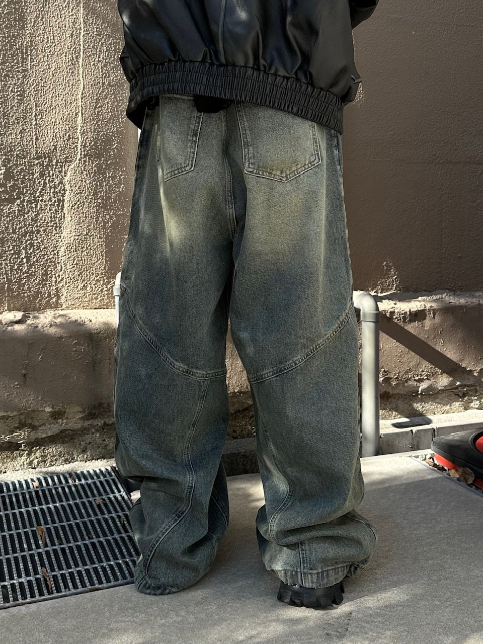 大阪店WEB限定【Chikashitsu +】double pocket wide denim pants (2color)