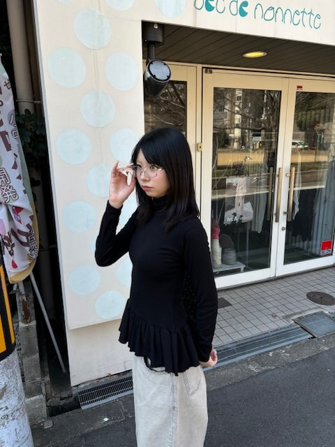 受注制【oaks】frill high neck long sleeve (2color)