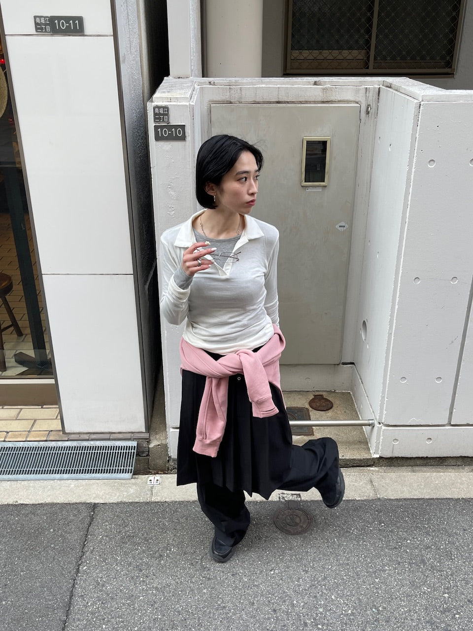 受注制【oaks】polo slim long sleeve (3color)