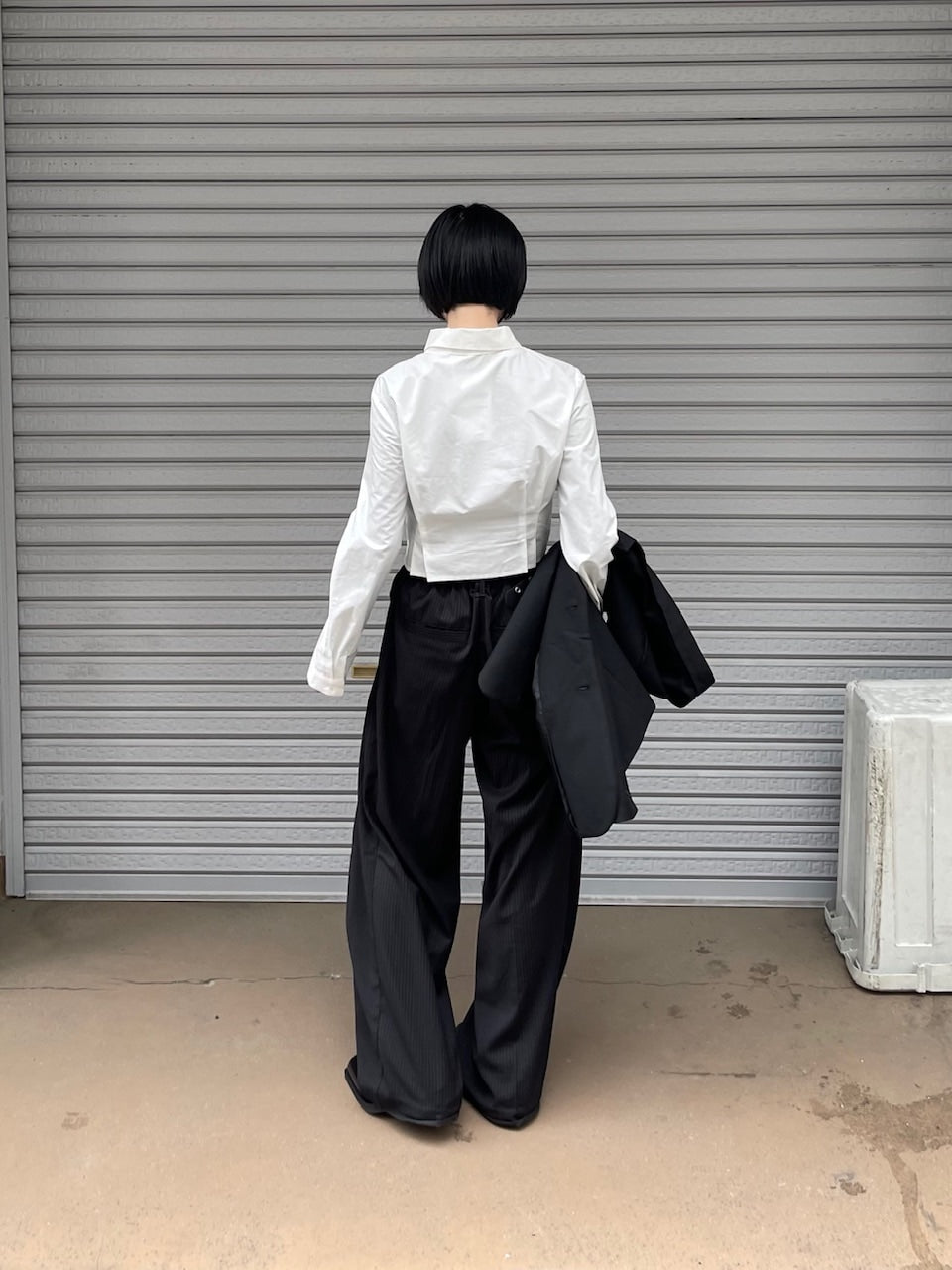 受注制【oaks】cropped pintuck pocket shirt (3color)